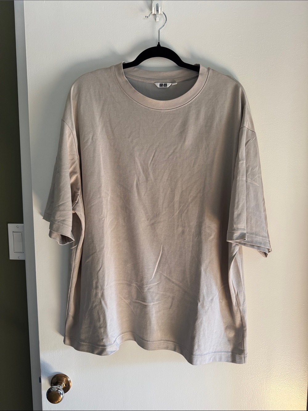 Uniqlo Men's Short Sleeve Crew T-Shirt - Light Beige